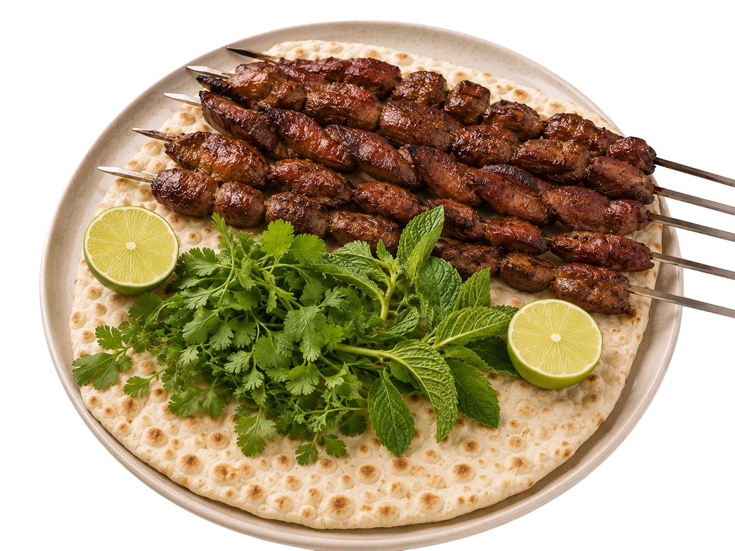 Jigar Pich charcoal grilled liver skewer at Mr Neshat Persian BBQ Port Coquitlam BC